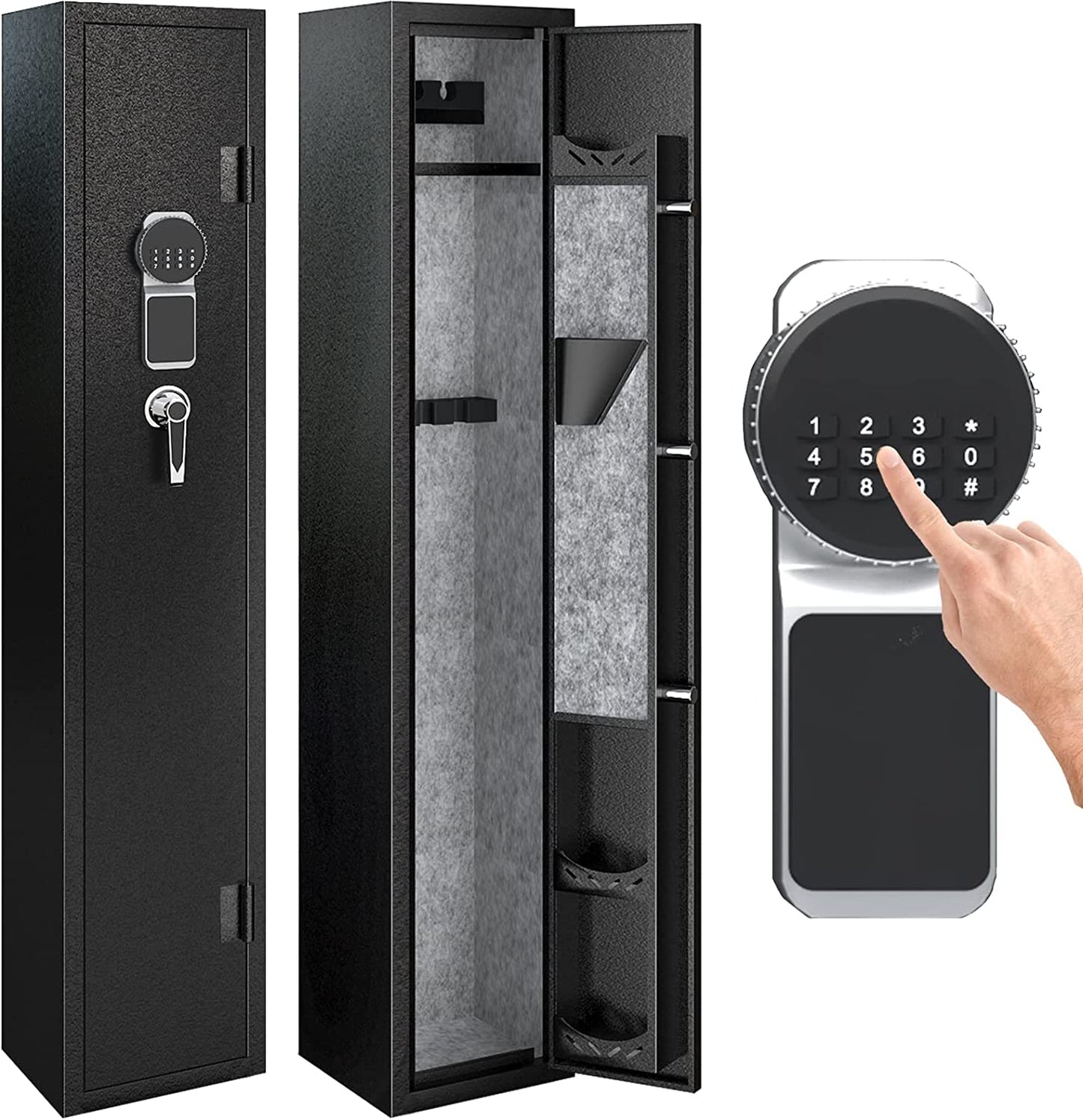 Gun Safes with 180-Degree Full Access Door and Removable Shelf